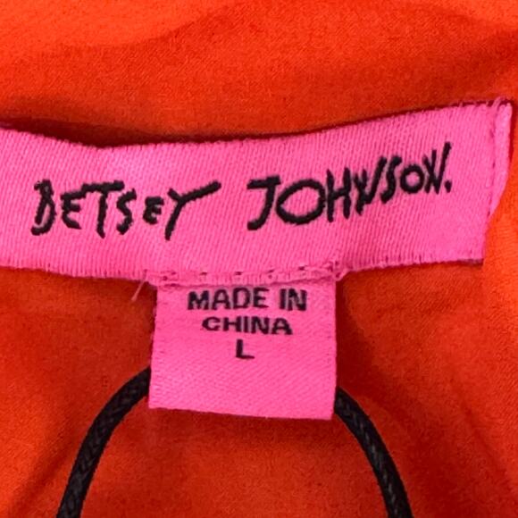 BETSEY JOHNSON EYELET V-NECK SLEEVELESS MINI DRESS IN SPICY ORANGE SIZE LARGE - Picture 11 of 16